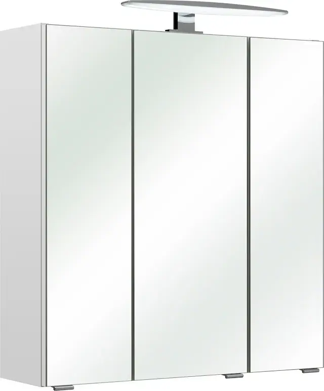 Saphir Spiegelschrank »Quickset 953 Badschrank, 3 Spiegeltüren, 6 Einlegeböden, 65 cm breit« inkl. LED-Beleuchtung, Türdämpfer, Schalter-/Steckdosenkombination Neue Ware