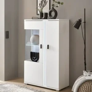 Solange Der Vorrat Reicht Home affaire Vitrine »LONG ISLAND, Stauramvitrine« 1 Stk. tlg. in moderner Trendfarbe,inklusive senkrechter Beleuchtung,Breite 80 cm