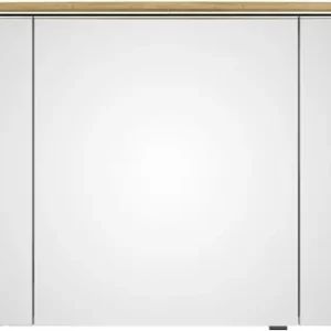 Saphir Badezimmerspiegelschrank »Serie 4010 Badezimmer-Spiegelschrank inkl. LED-Beleuchtung im Kranz« Badschrank 142 cm breit, 3 Türen, 6 Glas-Einlegeböden, inkl Türdämpfer Nur Heute