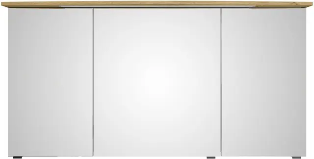 Saphir Badezimmerspiegelschrank »Serie 4010 Badezimmer-Spiegelschrank inkl. LED-Beleuchtung im Kranz« Badschrank 142 cm breit, 3 Türen, 6 Glas-Einlegeböden, inkl Türdämpfer Nur Heute
