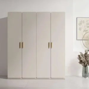 Home affaire Kleiderschrank »CLAREI mit 2 Einlegeböden, 2 Kleiderstangen, Maße B/H/T 179/210/60,5cm« Garderobe mit 4 Drehtüren und goldenen Kunststoffgriffen Direktkauf