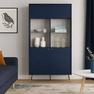 Home affaire Vitrine »ROMILDA Glasvitrine mit viel Stauraum, Maße B/T/H: 105/40/191 cm« Vitrinenschrank, Standvitrine mit 2 Türen, 10 Fächer Preisknaller