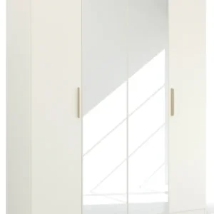 Sale rauch Kleiderschrank »Skandi by Quadra Spin Schlafzimmerschrank« im Landhaus-Stil mit Massivholzgriffen, vollflächige SpiegeltÜren