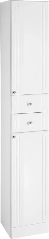 Saphir Hochschrank »Quickset 955 Badschrank, 32,5 cm breit, 2 Türen, 2 Schubladen« Badezimmer-Hochschrank inkl. Türdämpfer, Griffe in Chrom glänzend Begrenztes Angebot