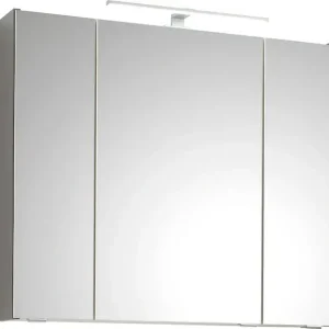 Kostenfreie Lieferung Saphir Spiegelschrank »Quickset 357 Badschrank, 3 Spiegeltüren, 6 Einlegeböden, 80 cm breit« inkl. LED-Beleuchtung, Türdämpfer, Schalter-/Steckdosenkombination