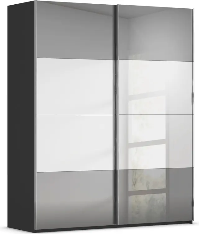 rauch Schwebetürenschrank »Kleiderschrank Schrank Garderobe Schlafzimmerschrank SCALE-FYRA« edle Türen viergeteilt Front Spiegel-Mix viele Farben MADE IN GERMANY Jetzt Bestellen