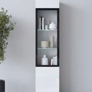 Home affaire Vitrine »Vera, Glasvitrine, Höhe 130 cm, in verschiedenen Farbausführungen« 1 Stk. tlg. LED-Beleuchtung, Türanschlag frei wählbar, stehend/hängend Preiswert