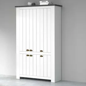 Markenprodukt Home affaire Schuhschrank »FIGO, Made in Italy – Schuhkommode,Schuhregal für ca. 60 Paar Schuhe« 1 Stk. tlg. 6-Türig, Siebdruck-dekorative Fräsungen, 20 Fächer, Höhe: 60 cm