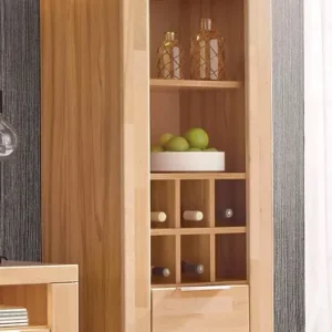 OTTO home Vitrine »ZARA81, 2 Fächer geschlossen, geölt, Wohnzimmer, teilmassiv Kernbuche« B/T/H:60/40/145cm, Front massivholz, Tür L/R, wein Regal, Griffleiste Schnäppchen