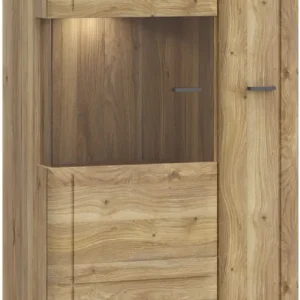 FORTE Vitrine »Akinori« B/H/T 75,1/140/41,8 cm,Highboardvitrine, Glastüre , Soft Close, MDF Front Abverkauf