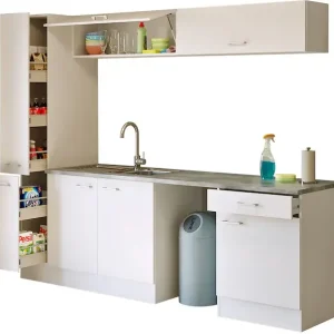 Echt Flex-Well Mehrzweckschrank-Set »LUCCA, 7-teilig, Hauswirtschaft-, Hobby/Werkraum, Küche, Breite 240 cm« Komplett-Set, bestehend aus: 2x Unter-, 2x Ober- und 1x Auszugsschrank, APL+Spüle, 7 Stk. tlg.