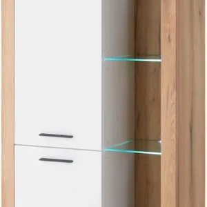 Begrenztes Angebot Home affaire Vitrine »Brixen, Vitrinenschrank in Eiche Dekor, moderne Standvitrine« Metallgriffe, ausreichend Stauraum, vielseitig einsetzbar, 80 cm breit