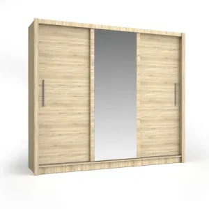 Angebot Home affaire Kleiderschrank »BELAVIEN Schwebetürenschrank mit 15 Fächer, Kleiderstange und Spiegel« Garderobe mit 3 Schwebetüren und Spiegel, Maße B/T/H: 247,8/61,6/215