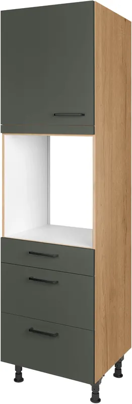 nobilia® Backofenumbauschrank »"Easytouch", Ausrichtung wählbar, mit Schublade und zwei Auszügen und« einer Tür, vormontiert, Breite/Höhe: 60/216,6 cm Nur Für Kurze Zeit