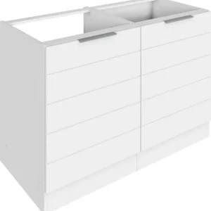 KOCHSTATION Spülenschrank »KS-Luhe« 120 cm breit, hochwertige MDF-Fronten mit waagerechter Lisene Neue Kollektion