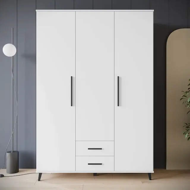 Begrenztes Angebot OTTO home Kleiderschrank »Lagos, Garderobe Schlafzimmerschrank Wäscheschrank Bestseller« in 2 Farben erhältlich, 1 Stk. tlg. Moderner Drehtürenschrank, Breite 134 cm , 3 Türen, 2 Schubladen
