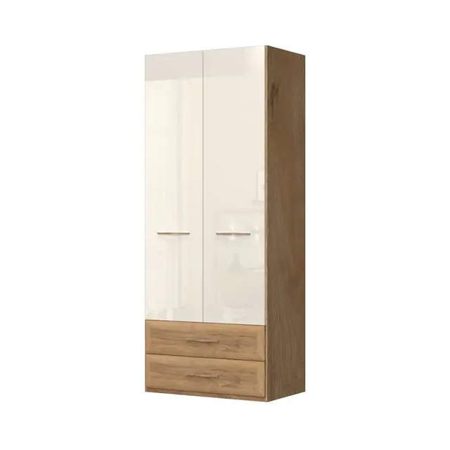 Sichere Zahlung OTTO home Kleiderschrank »Gala, beige hochglänzend UV lackiert, kratzfest, FSC-zertifiziert« abgerundete Schubladen aus MDF im Holzdekor, soft-close,hoher Schrank (224cm), in den Breiten 92 und 137cm, Made in Europe