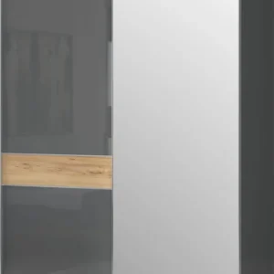 Garantierte Lieferung OTTO home Schwebetürenschrank »Onyx, Schwebetürenschrank inklusive Innenleben,FSC-zertifiziert« in 3 Breiten: 182, 230 oder 272cm,Höhe 224cm, mit Spiegel,UV lackiert, hochglänzend anthrazit, mit Soft-Close Funktion