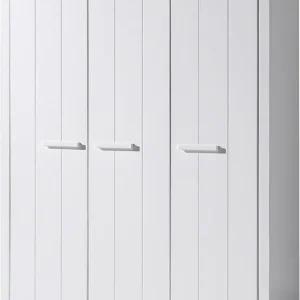 Vipack Kleiderschrank »Erik, Kleiderschrank 3-trg. mit viel Stauraum, MDF weiß lackiert« B/H/T ca. 144x205,5x57,5cm, in Landhaus-Optik,geräumiger Schrank inkl. Wäscheeinteilung, Ausf. weiß lackiert Kracherpreis