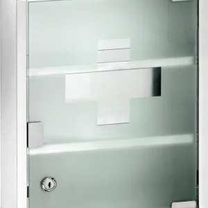 Must-Have WENKO Medizinschrank Edelstahl und satiniertes Sicherheitsglas, 30 x 40 cm cm