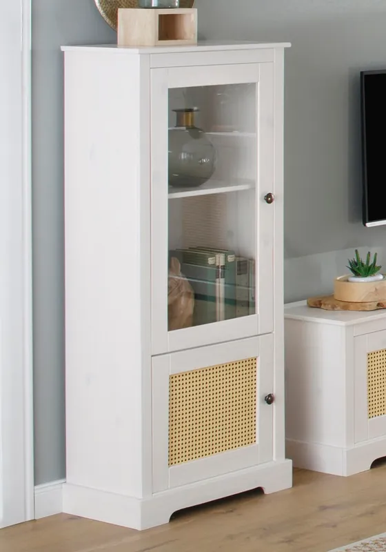 Rabatt OTTO home Vitrine »Linda« aus massivem Kiefernholz, mit schönen Metallgriffen