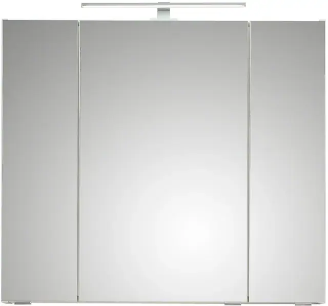 Saphir Spiegelschrank »Quickset 857 Badschrank, 3 Spiegeltüren, 6 Einlegeböden, 80 cm breit« inkl. LED-Beleuchtung, Türdämpfer, Schalter-/Steckdosenkombination Geprüft