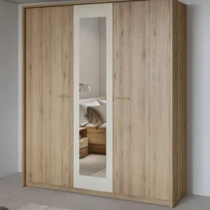 Home affaire Kleiderschrank »Bitry, Wäscheschrank incl. kompletter Innenausstattung« Kleiderschrank, verstellbare Einlegeböden 22 mm stark, tolle Holzoptik Abverkauf