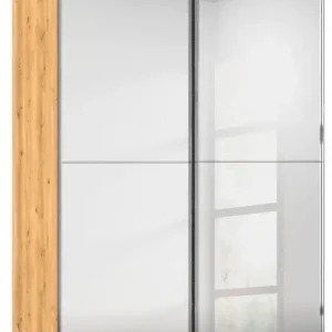 Knallerangebot rauch Schwebetürenschrank »Kleiderschrank Schrank Garderobe Schlafzimmerschrank SCALE-DUO« edle zweigeteilte Türen Spiegelfront und 3 Zierleisten MADE IN GERMANY