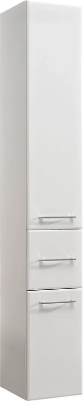 Saphir Hochschrank »Quickset 376 Badschrank 30 cm breit, 2 Türen, 1 Schublade« Badezimmer-Hochschrank, Weiß Hochglanz, Griffe in Chrom glänzend Garantierte Lieferung