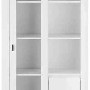 Home affaire Vitrine »Daytona, moderner Hochschrank, Glasvitrine in Weiß Hochglanz« mit Schiebetürenbeschlag in Chrom-Optik, ausreichend Stauraum Beliebt
