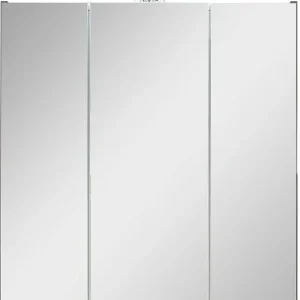Markenware Saphir Badezimmerspiegelschrank »Quickset 945 Badschrank, 3 Spiegeltüren, 6 Einlegeböden, 65 cm breit« inkl. LED-Beleuchtung, Türdämpfer, Schalter-/Steckdosenkombination