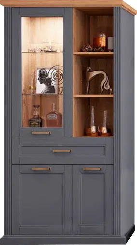 OTTO home Vitrine »Tara« (H/B/T): 200/101/48cm,lackiert mit wasserbasiertem UV-Lack,Soft-Close-Funktion Finale Aktion