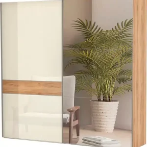 Bestseller OTTO home Schwebetürenschrank »Gala, wahlweise mit oder ohne Spiegel, 230x65x224cm, FSC-zertifiziert« mit 12 Einlegeböden und 4 Kleiderstangen,UV lackiert, kratzfest, hochglänzend, Soft-Close Funktion