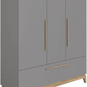 PAIDI Kleiderschrank »STIENE in Beige oder Grau, 3 Türen und 1 Schublade mit Soft-Close« B/H/T ca. 170/200/57cm,inkl Kleiderstange + Einlegeböden, Kleiderschrank mit Eiche Massivholz Aktuell