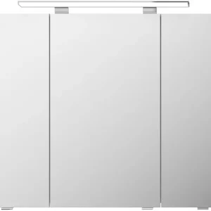 Saphir Badezimmerspiegelschrank »Serie 4010 Badezimmer-Spiegelschrank inkl. LED-Aufsatzleuchte« Badschrank 80 cm breit, 3 Türen, 6 Glas-Einlegeböden, inkl Türdämpfer Finale Aktion