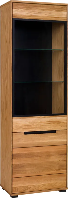 Beliebt Home affaire Vitrine »Vitrine B/T/H: 62,5/40,5/196,5 cm« Aluglasturen in schwarz, Eiche teilmassiv