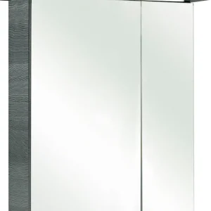 Schneller Versand Saphir Spiegelschrank »Quickset 328 Badezimmer Spiegelschrank inkl. LED-Beleuchtung, 450LM« 60 cm breit, Graphit Struktur quer Nachbildung, inkl. Türdämpfer