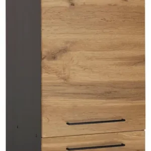 Letzte Chance KOCHSTATION Kühlumbauschrank »KS-Tulsa« 60 cm breit, 200 cm hoch, 3 Türen, schwarzer Metallgriff