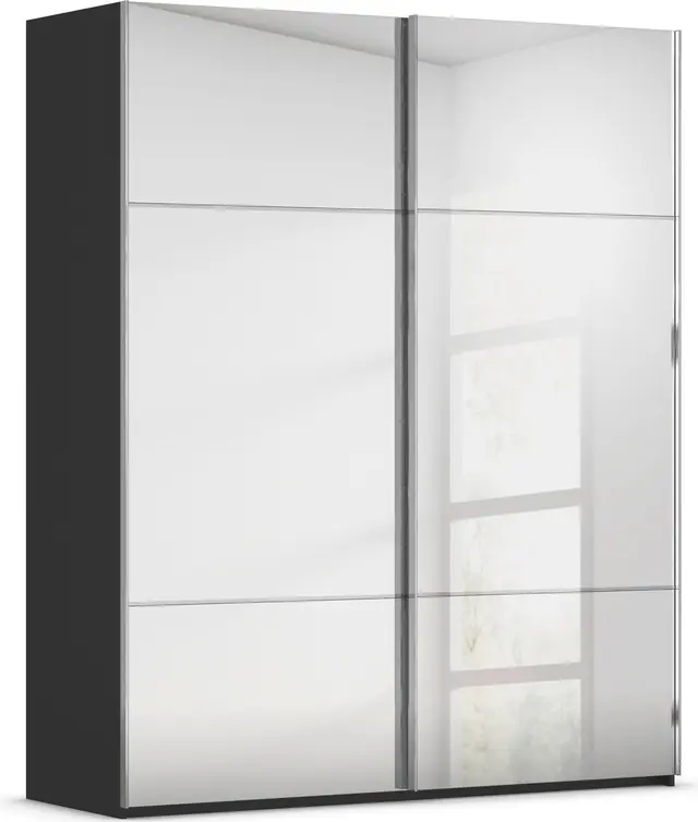 Letzte Chance rauch Schwebetürenschrank »Kleiderschrank Schrank Garderobe Schlafzimmerschrank SCALE-TRIO« edle dreigeteilte Front mit 2 Zierleisten Spiegelfront MADE IN GERMANY