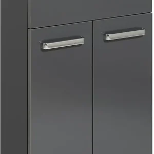 Top-Angebot Saphir Unterschrank »Quickset Badschrank mit 2 Türen, 1 Schublade, 50 cm breit« Badezimmer-Unterschrank inkl. Türdämpfer, Griffe in Chrom Glanz