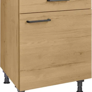 nobilia® Kochfeldumbauschrank »"Structura", mit Schukasten und Tür, Ausrichtung wählbar« vormontiert, Breite 60 cm Neuheit