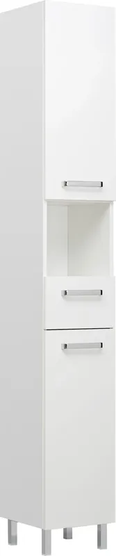 Abverkauf Saphir Hochschrank »Quickset Badschrank 30 cm breit, 2 Türen, 1 Nische, 1 Schublade« Badezimmer-Hochschrank inkl. Türdämpfer, Griffe in Chrom glänzend