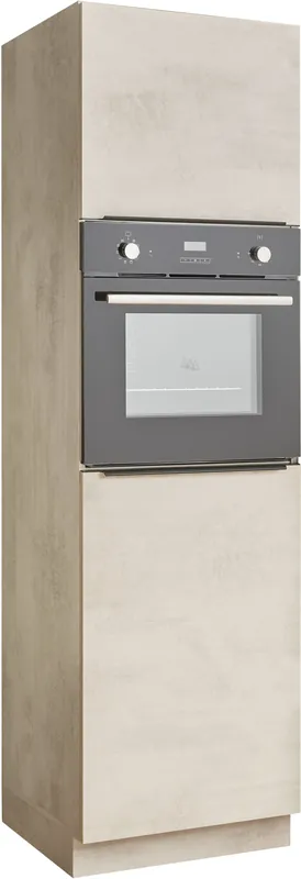 BASIC by Balculina Backofen/Kühlumbauschrank »Sanibel Küchenschrank Chromix Weiß, Hochschrank BxHxT 60 x 210 x 58« 1 Stk. tlg. Mit 2 Türen, Platz für Backofen und Einbaukühlschrank, Breite 60cm Super-Preis