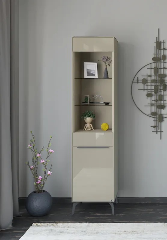 Knallerangebot set one by Musterring Standvitrine »Reno« 1 Stk. tlg. Mit Winkelfuß in diversen Farben, 200 cm Höhe & Farbauswahl