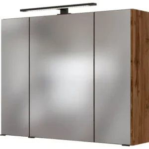 welltime Spiegelschrank »Luena« Breite 80 cm, mit 3D-Effekt, dank drei Spiegeltüren Echt