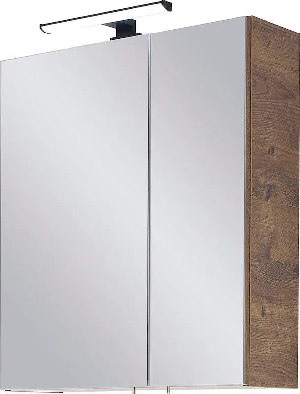 Saphir Spiegelschrank »Quickset 374 Badschrank, 2 Spiegeltüren, 2 Einlegeböden, 60 cm breit« inkl. LED-Beleuchtung, Türdämpfer, Schalter-/Steckdosenkombination Sale