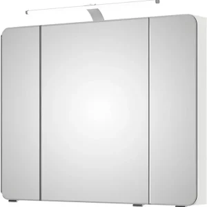 Zertifiziert Saphir Spiegelschrank »Serie 4005 Badezimmer-Spiegelschrank inkl. LED-Aufsatzleuchte« Badschrank 90 cm breit, 3 Türen, 6 Glas-Einlegeböden, inkl. Türdämpfer