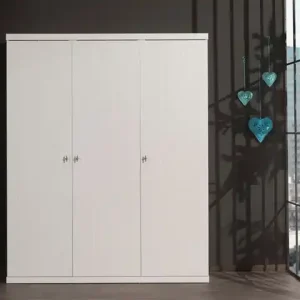 Vipack Kleiderschrank Made in Europe,Kleiderschrank mit 3 Türen, bietet viel Stauraum, Ausf. Weiß lackiert Letzte Chance