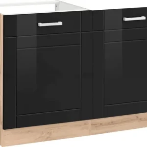 KOCHSTATION Spülenschrank »KS-Tinnum« 120 cm breit, MDF-Fronten, Metallgriffe, inklusive Einbauspüle Neue Ware