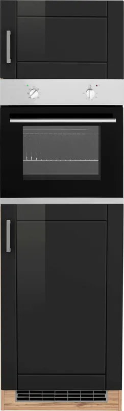 KOCHSTATION Backofenumbauschrank »KS-Tinnum« 60 cm breit, 200 cm hoch, Metallgriffe, MDF Fronten, für Backofen Rabatt
